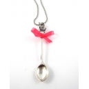 Queen's Spoon (rose Flash),chez laurette, bijoux vintage, metal, cuillère, collier, collier long