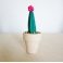 Cactus 2, chez laurette, Petit cactus en pâte polymère pour la maison dans son petit pot en bois