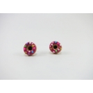 Boucles d'oreille, clou Donuts - Rose foncé / Multicolore en acier inoxydable  | Chez Laurette