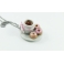 Collier - Petite assiette et tasse de thé & beignes rose ultra pâle, feuille d'or et quartz rose 
