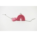 Boucles d'oreille pendantes - Arc-en-ciel minimaliste rose | Chez Laurette Active