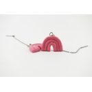 Boucles d'oreille pendantes - Arc-en-ciel minimaliste rose | Chez Laurette Active