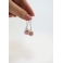 Beigne rose, feuille d'or et quartz rose (pendantes)