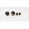 Format miniature | Boucles d'oreille, clou beignes de Noël - Vert forêt / Feuille d'or acier inoxydable