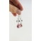 Boucles d'oreille pendantes - Beignes Rose ultra pâle & cœur blanc | Chez Laurette