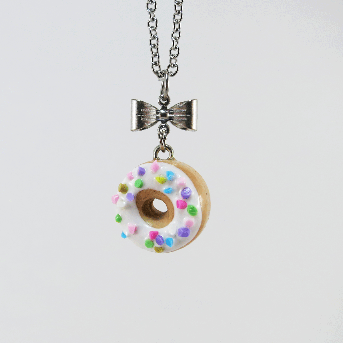 Collier - Beigne blanc & funfettis multicolore