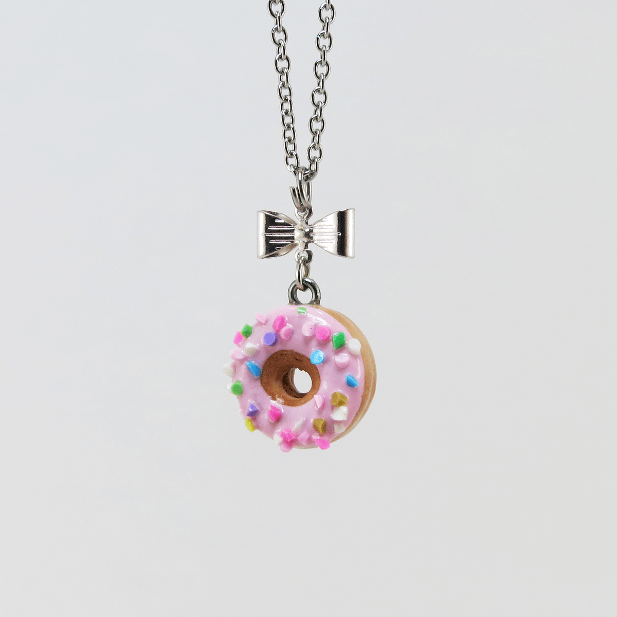 Collier - Beigne rose ultra pâle & funfettis multicolore