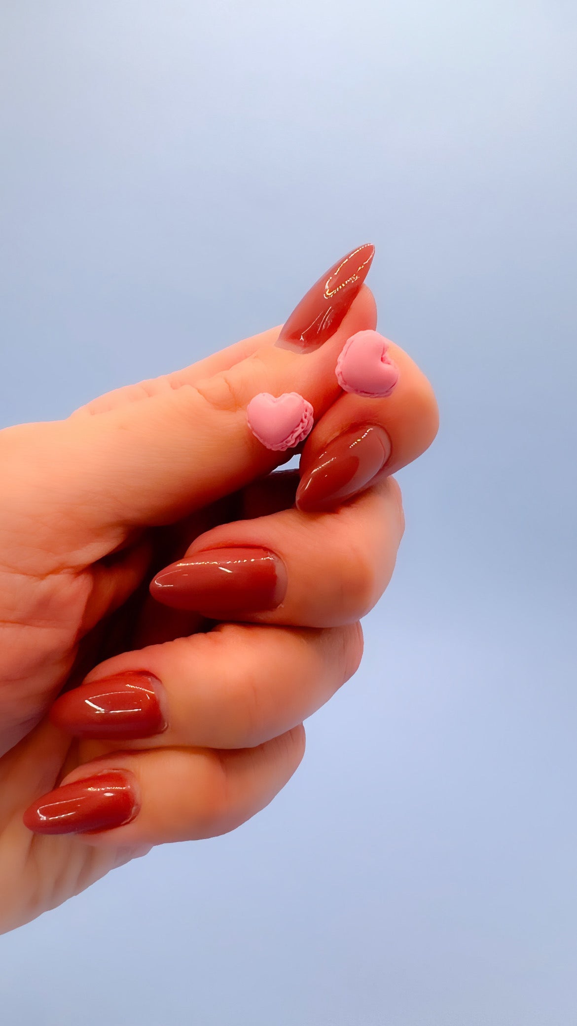 Macarons - cœur rose