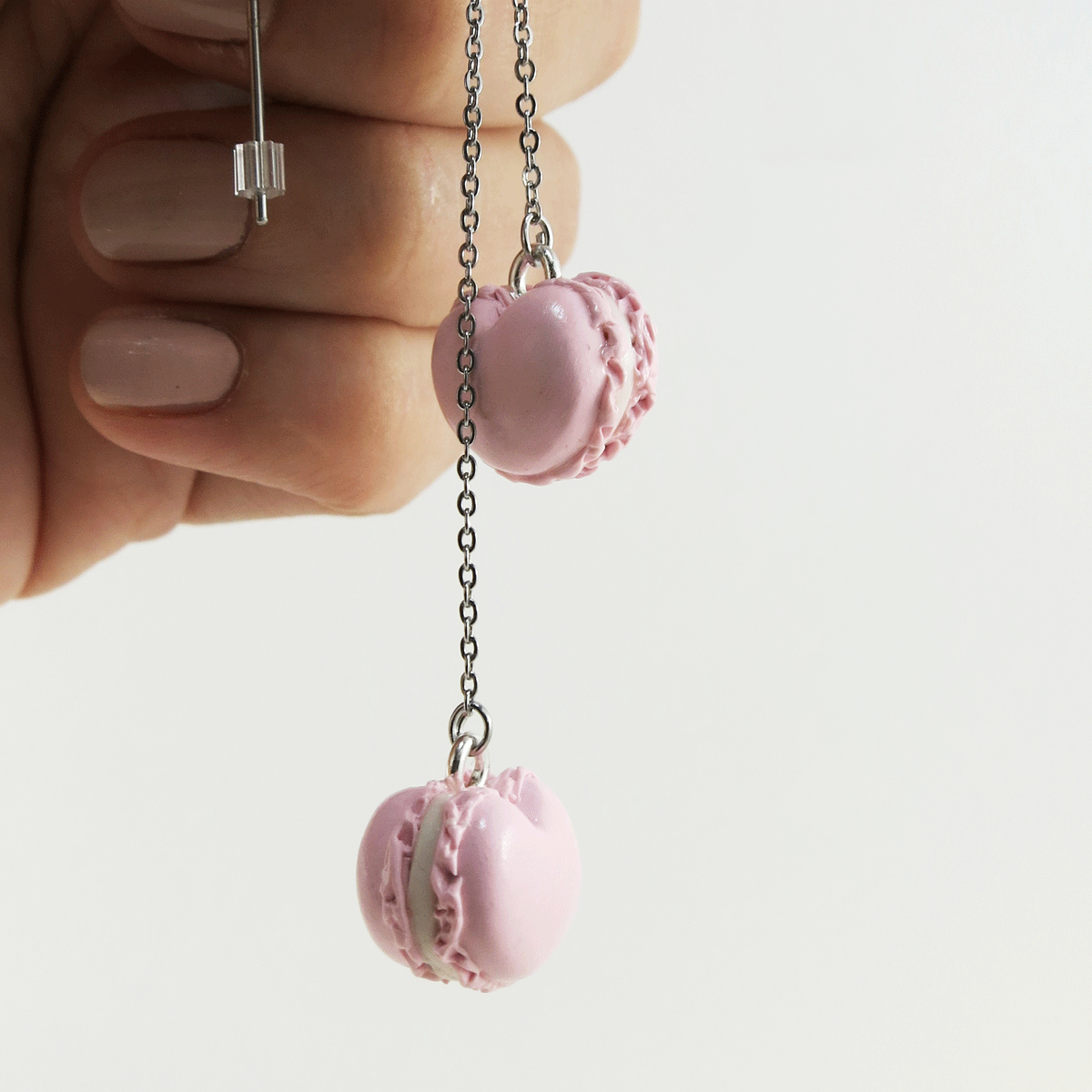Macarons cœur, rose ultra pâle