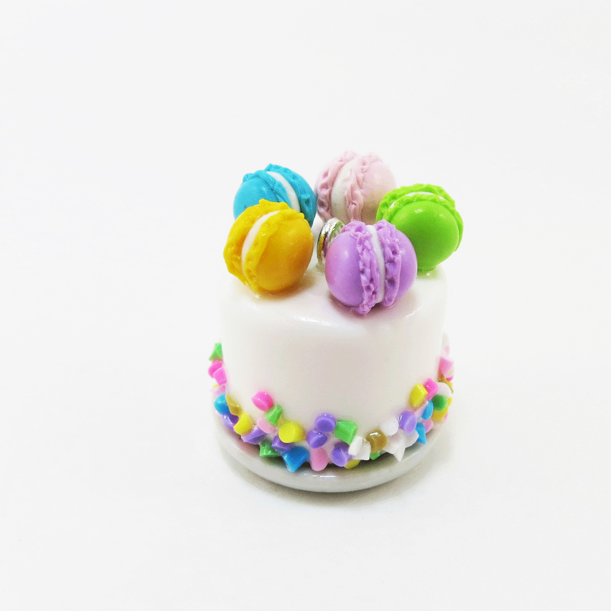 Gâteau, macarons & confettis - Pièce unique