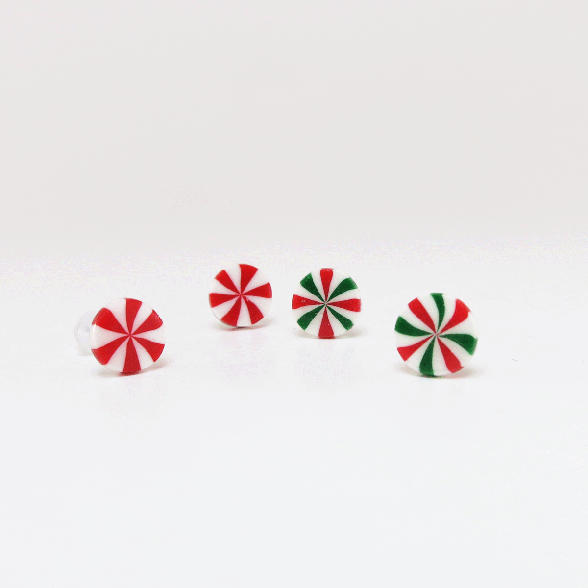 Tranche de cane de bonbon de Noël (2 paires)