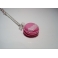 Mini Macaron - Rose glacée & Dentelle, bijoux gourmand, pate polymere, fimo, macaron, collier, fait main, dentelle, chez laurett