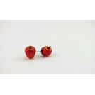 Boucles d'oreille, clou - Pommes rouges | Les Pommes de Laurette