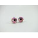 Boucles d'oreille, clou Donuts - Rose ultra pâle / Funfettis Multicolore en acier inoxydable | Chez Laurette