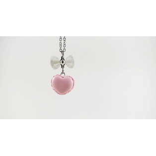 Necklace - Ultra light pink Heart Macaron | Mini | Chez Laurette