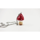 Necklace - cute red mushroom (mini)