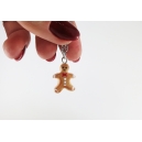 Necklace - Gingerbread man cookie with red bow (mini)