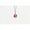 Necklace -  red Donut & white snowflakes (mini)