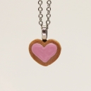 Necklace - Ultra light pink heart cookie (mini)