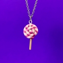 Necklace - Pink and white candy (mini)