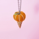 Necklace - Wood Pumpkin ice cream (maxi)