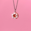 Necklace - Ultra light pink Donut & white snowflakes (mini)