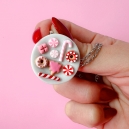 Necklace - All dressed Pink Christmas Plate (maxi)