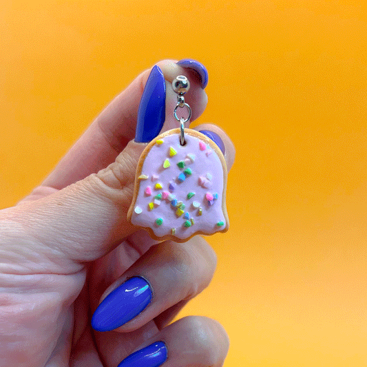 Grandes boucles d'oreilles puces pendantes - Fantôme Pop-Tart