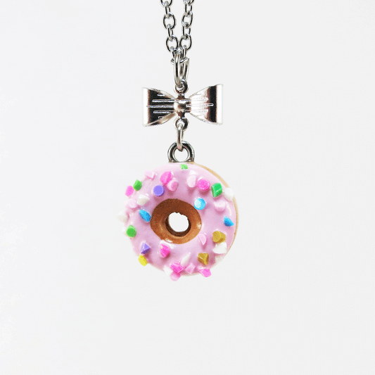 Collier - Beigne rose ultra pâle & funfettis multicolore