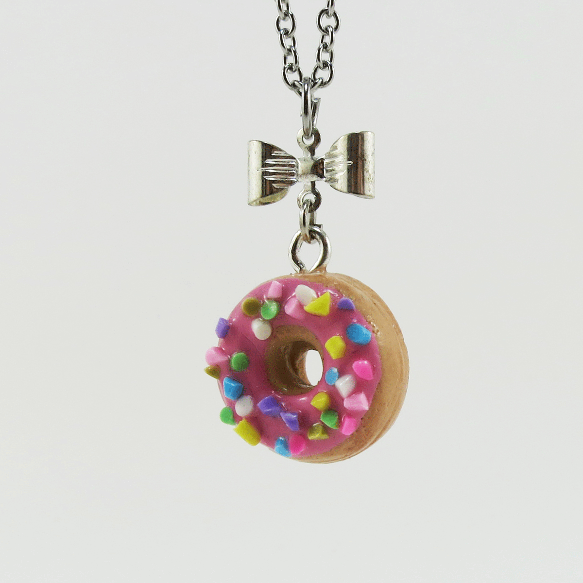 Collier - Beigne rose & funfettis multicolore