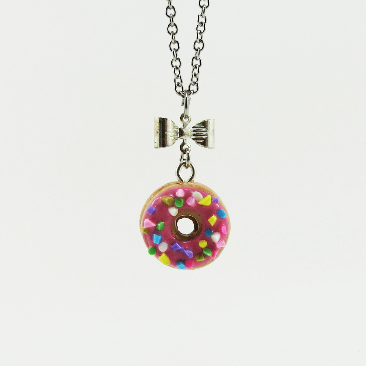 Collier - Beigne rose & funfettis multicolore