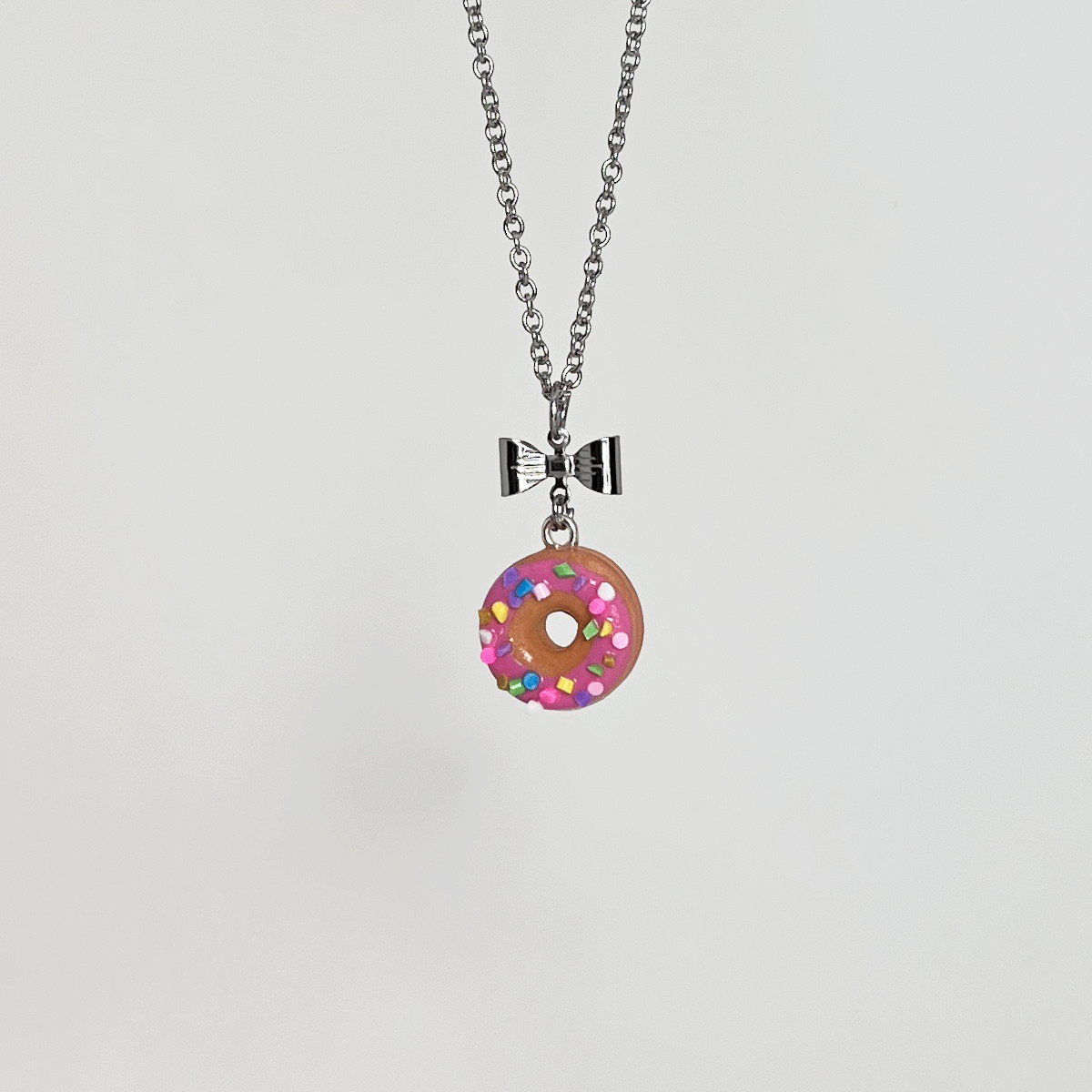 Collier - Beigne rose & funfettis multicolore