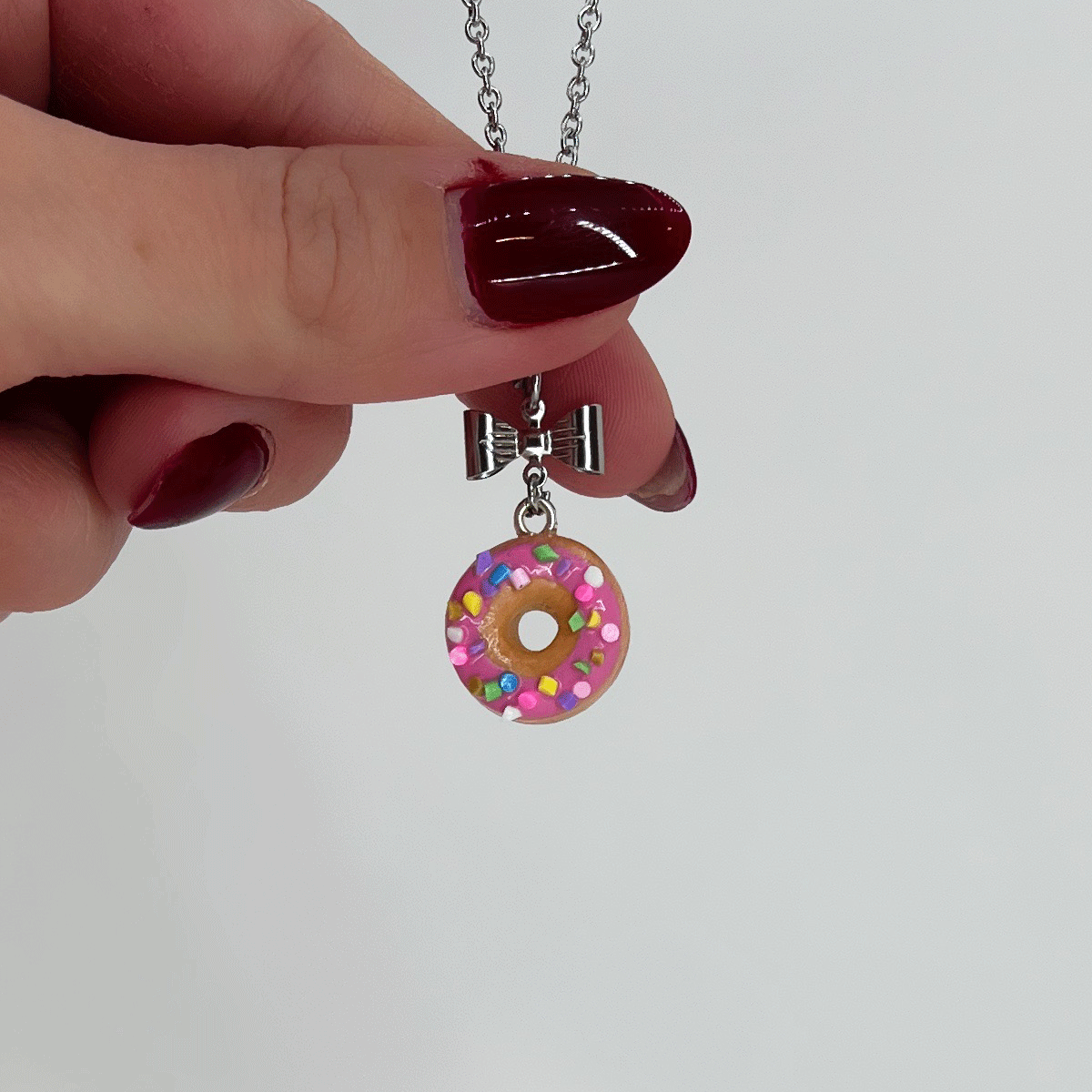 Collier - Beigne rose & funfettis multicolore