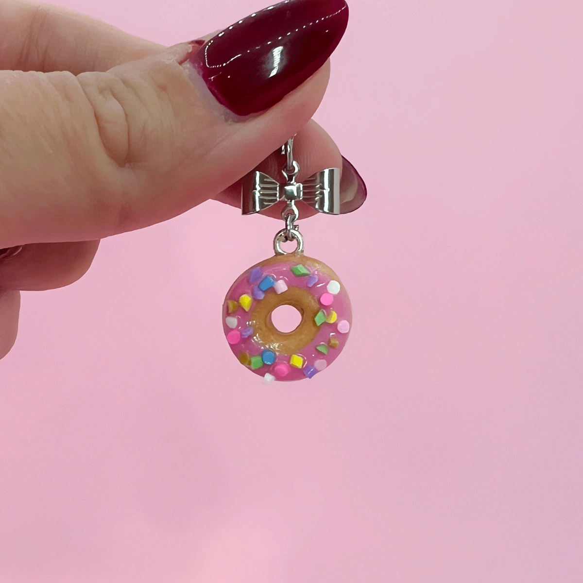 Collier - Beigne rose & funfettis multicolore