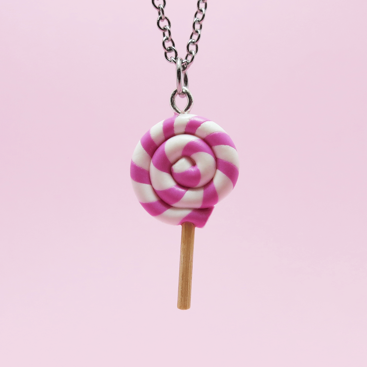 Collier - Suçon twisté Rose et blanc