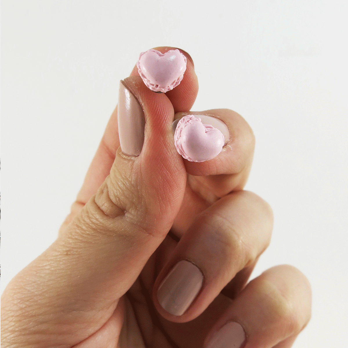 Macarons - cœur rose ultra pâle